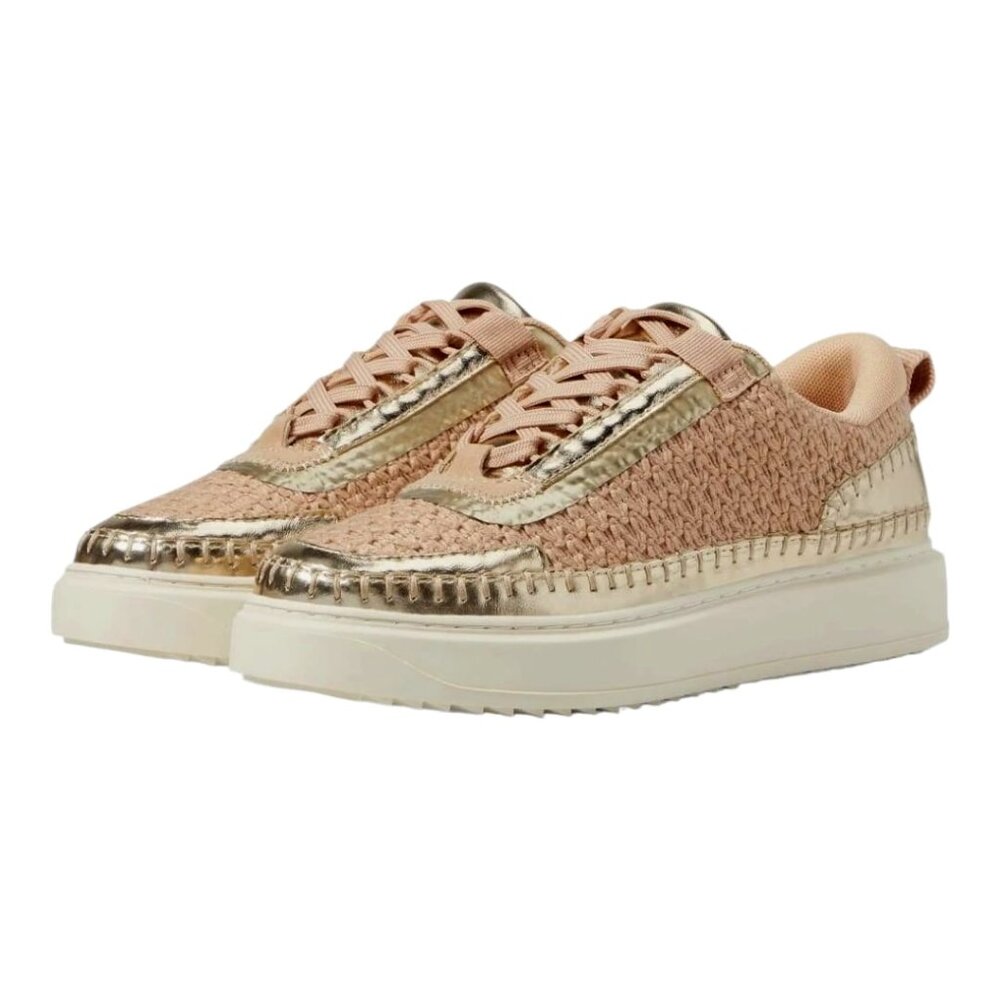 New Steve Madden Kids Charly Girl's Shoes - Color: Gold Woven - Size 4 Big Kid